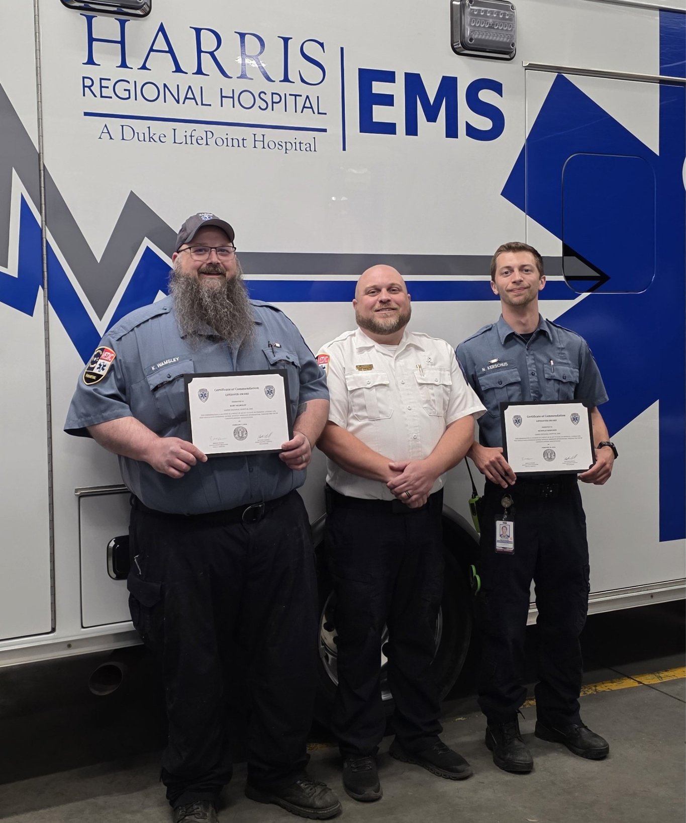 Harris Regional Hospital EMS recognizes clinicians for life-saving cardiac arrest outcomes